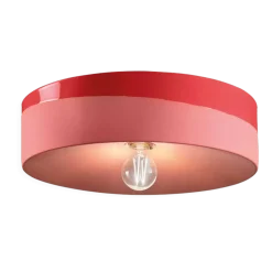 Plafonnier en céramique rouge corail 40x11cm PI - Ferroluce