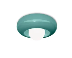 Plafonnier en céramique turquoise 40x21cm Bumbum - Ferroluce