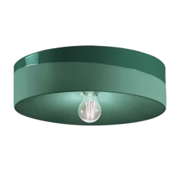 Plafonnier en céramique vert bouteille 40x11cm PI - Ferroluce