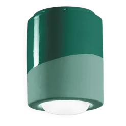 Plafonnier en céramique vert bouteille 12,5x14cm PI - Ferroluce