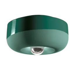 Plafonnier en céramique verte bouteille 27,5cm Bellota - Ferroluce