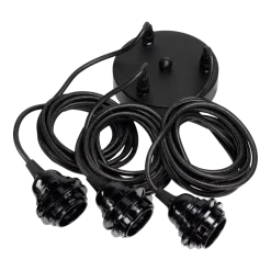 Plafonnier pour lampes suspendues - Noir - 3 pièces - Bazar Bizar