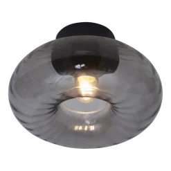 Plafonnier rond en verre anthracite 28cm Brussels - It's about Romi
