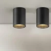 Plafonnier semi-encastré en métal bronze Carl - Panzeri