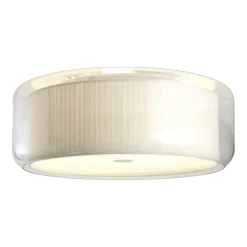Plafonnier verre soufflé abat jour en coton Ruban blanc naturel 44cm Mercer C - Marset