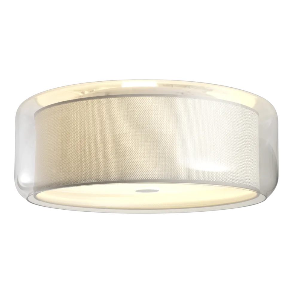 Plafonnier verre soufflé blanc PEAR abat-jour minimaliste L 44cm Mercer C - Marset