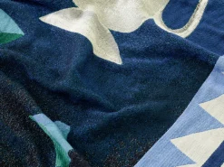 Plaid en coton biologique bleu nuit 130x180cm Momento JH46 - &tradition