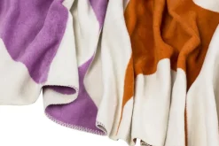 Plaid en coton terracotta et lilas 150 x 200 cm Tul - noo.ma