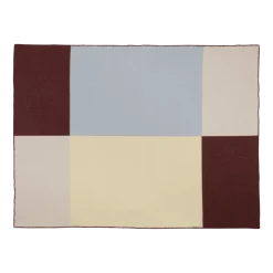 Plaid en laine jaune, bleu, marron 200x150cm Hilu - Noo.ma