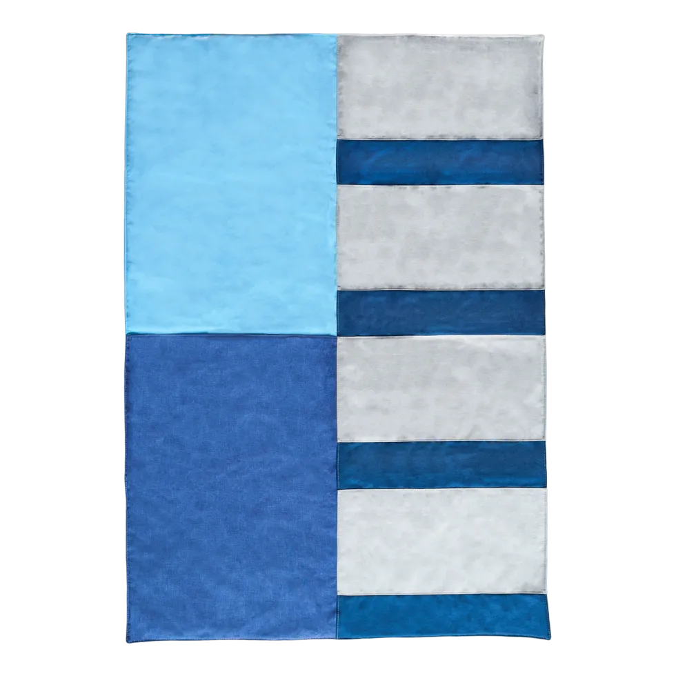 Plaid en textile recyclé bleu 195x140cm Klod - EMKO