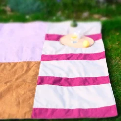 Plaid en textile recyclé rose 195x140cm Klod - EMKO