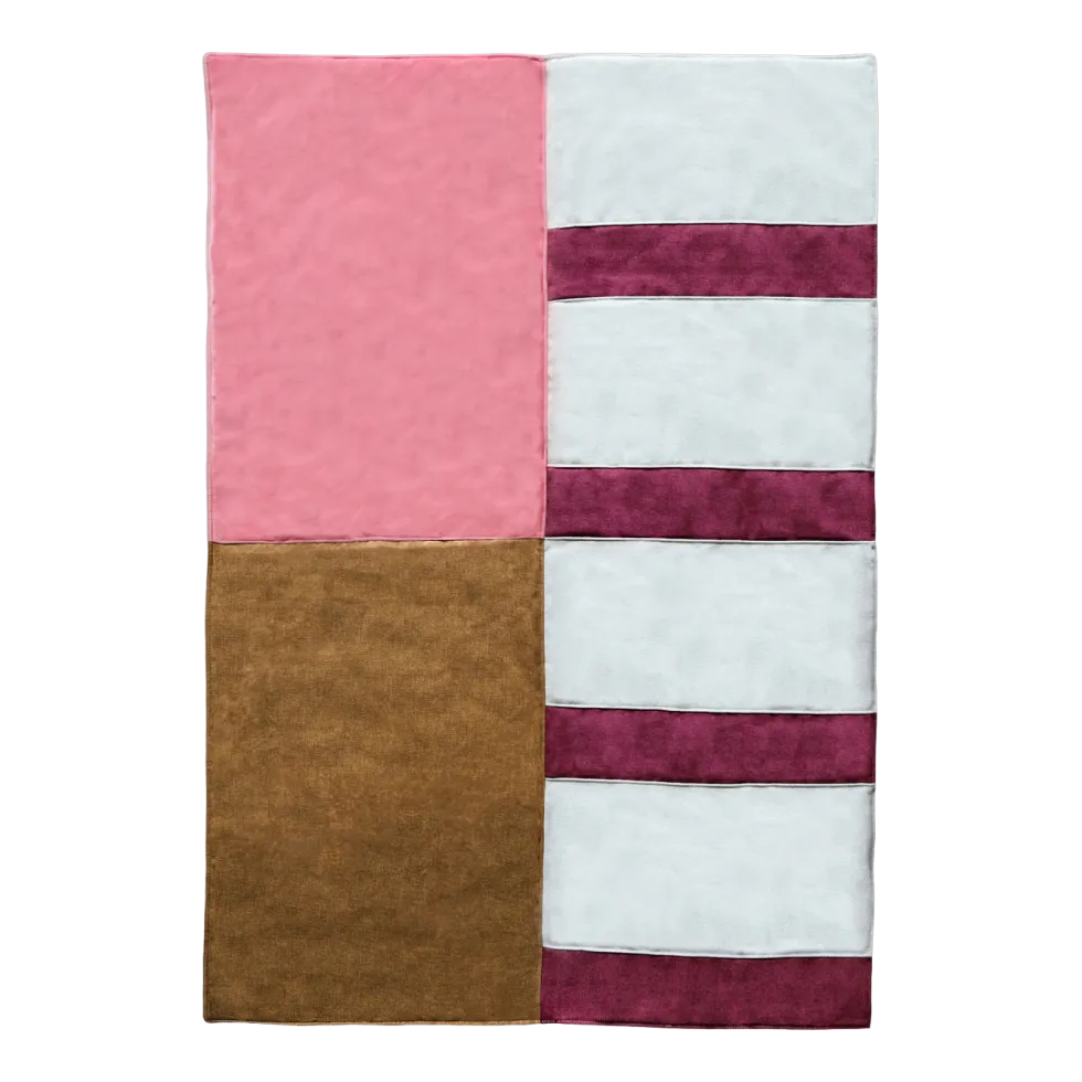 Plaid en textile recyclé rose 195x140cm Klod - EMKO