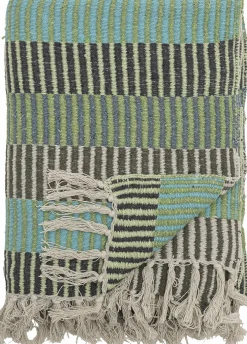 Plaid Isnel Coton recyclé bleu - Bloomingville