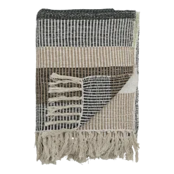 Plaid Isnel - Coton recyclé marron Bloomingville