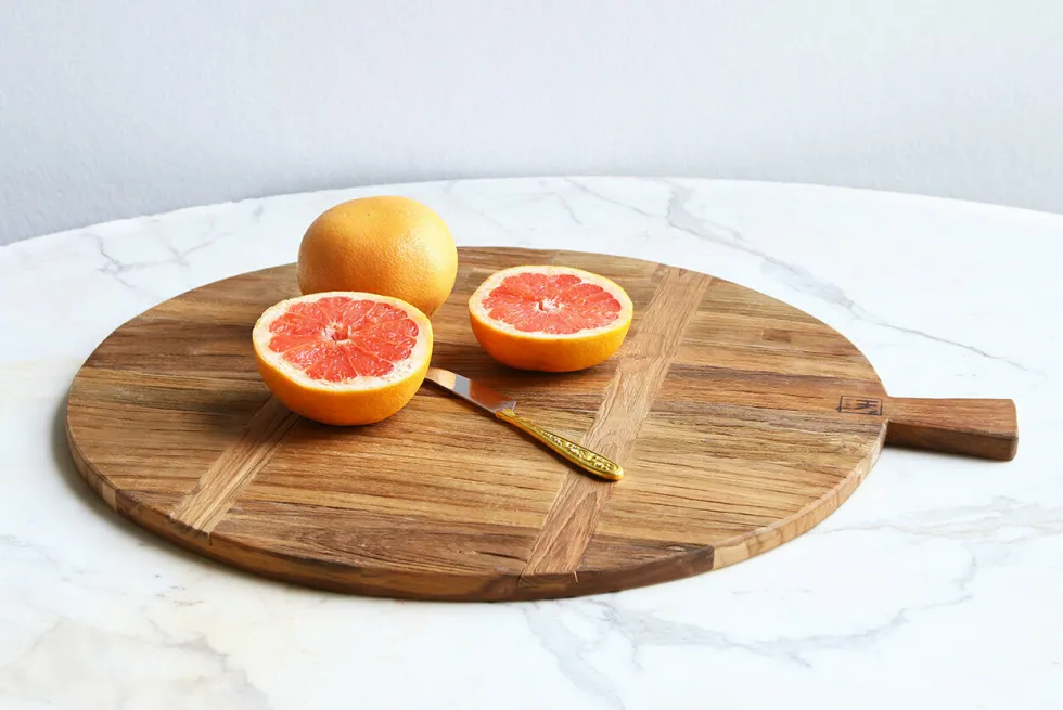 Planche à découper ronde en teck - HKliving