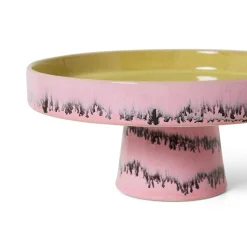 Plat de présentation en céramique rose 21x9,5cm 70's ceramics - HKliving