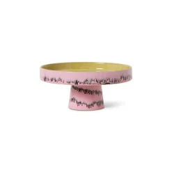 Plat de présentation en céramique rose 21x9,5cm 70's ceramics - HKliving