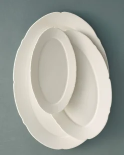 Plat de service ovale en porcelaine blanche 30x21x1,5cm L Silhouette - Serax