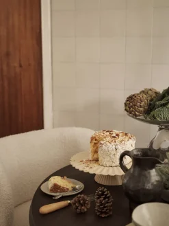Plateau à gâteaux en grès blanc cassé 31x8cm Fountain - Ferm Living