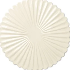 Plateau à gâteaux en grès blanc cassé 31x8cm Fountain - Ferm Living