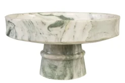 Plateau rond en marbre vert en blanc 30x15cm Calista - Versmissen