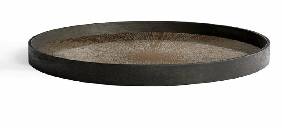 Plateau rond en miroir Bronze Slice - Ethnicraft Accessories
