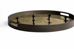 Plateau rond en miroir Brown Dots - Ethnicraft Accessories