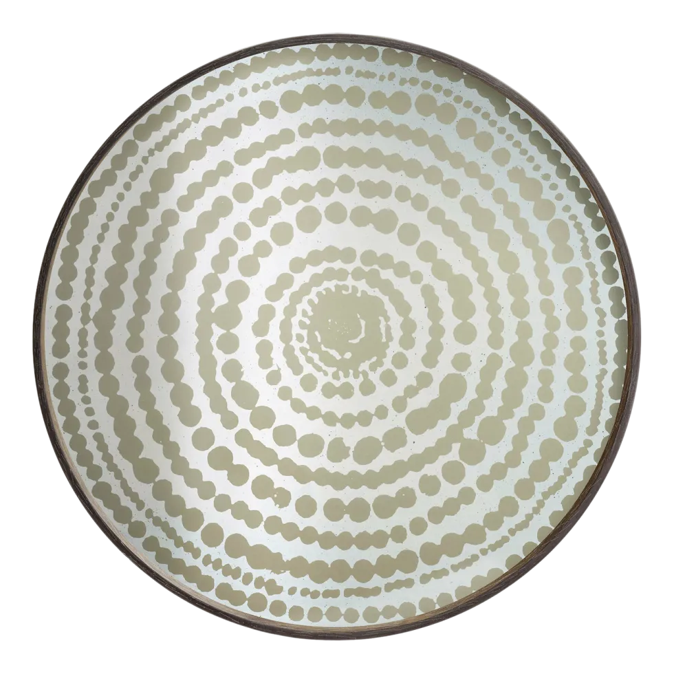 Plateau rond en miroir Gold Beads - Ethnicraft Accessories