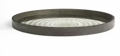 Plateau rond en miroir Gold Beads - Ethnicraft Accessories