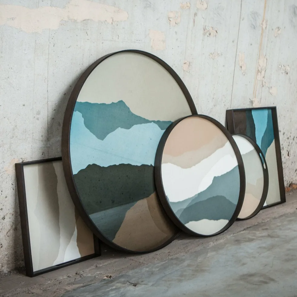 Plateau rond en verre Slate Wabi Sabi L - Ethnicraft Accessories