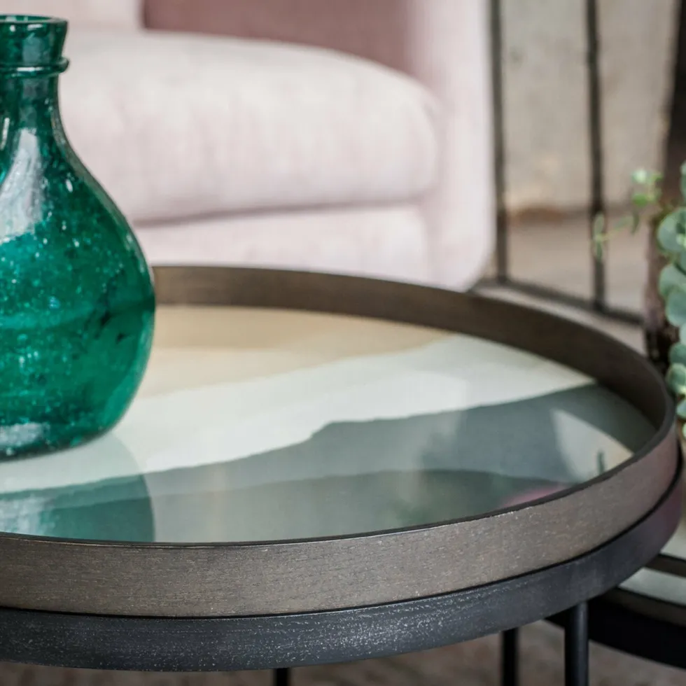 Plateau rond en verre Slate Wabi Sabi L - Ethnicraft Accessories