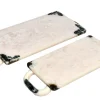 2 plateaux en résine noir et crème Rih - Versmissen
