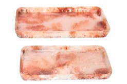 2 plateaux haut en résine rubis et crème Rih - Versmissen