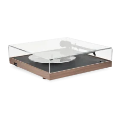 Platine vinyle 33/45tours préamplifiée finition cuir et noyer 35x10,8cm Square CC - La Boite concept