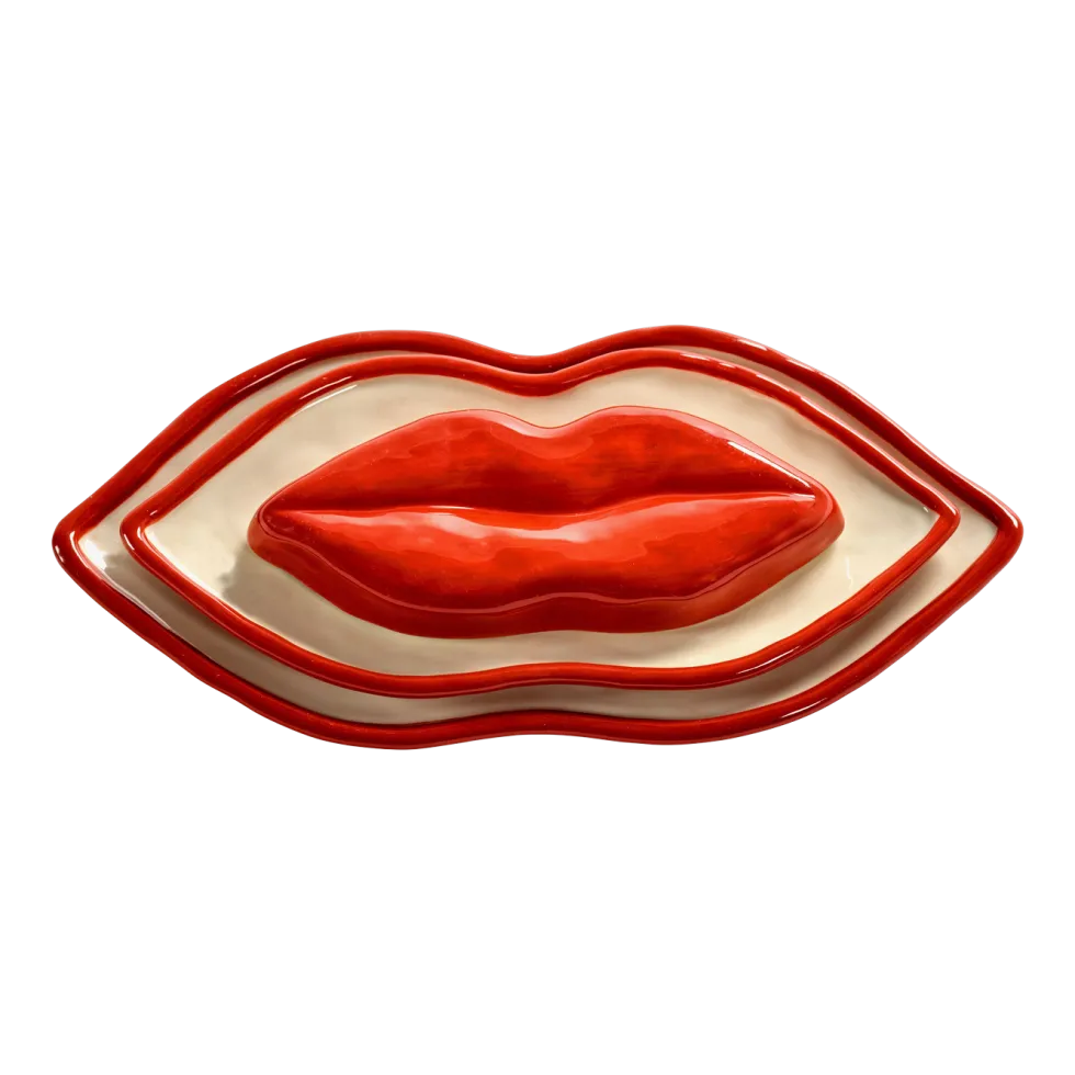 Plats de service forme lèvre en grès Lips - Serax