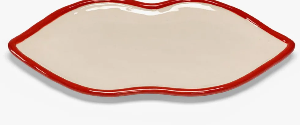 Plats de service forme lèvre en grès Lips - Serax