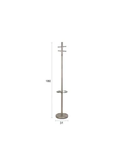 Porte-manteau en acier chrome brossé 180 cm Wednesday - Zuiver