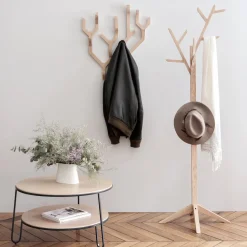Porte-manteau mural en bois de chêne naturel Ambroise - Hartô