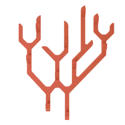 Porte-manteau mural en chêne corail épicé 57 x 7,3 x 68 cm Ambroise - Hartô