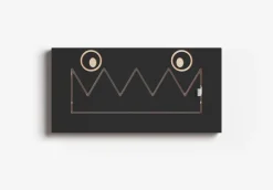 Porte-manteaux en bouleau teinté noir 40x20cm Fläpps Monsterhäng - Ambivalenz