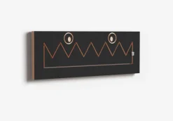 Porte-manteaux en bouleau teinté noir 60x20cm Fläpps Monsterhäng - Ambivalenz