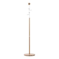 Porte-manteaux en chêne blanchi huilé et acier blanc Coat Stand - Gazzda