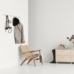Porte-manteaux mural en aluminium blanc 123x5,2x4,7cm Relief - String furniture