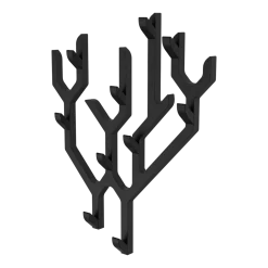Porte manteaux mural en bois de chêne teinté noir 57 x 7,3 x 68 cm Ambroise - Hartô