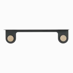 Porte-manteaux étagère en chêne blanchi huilé et acier noir 60 cm - Gazzda