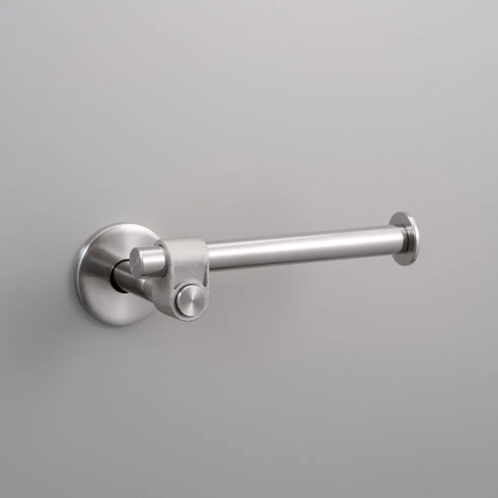 Porte papier toilette en métal massif argent 15,5 x 8,45 cm - Buster+Punch