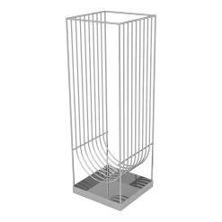 Porte-parapluies en acier inoxydable argenté 56 cm Curva - AYTM