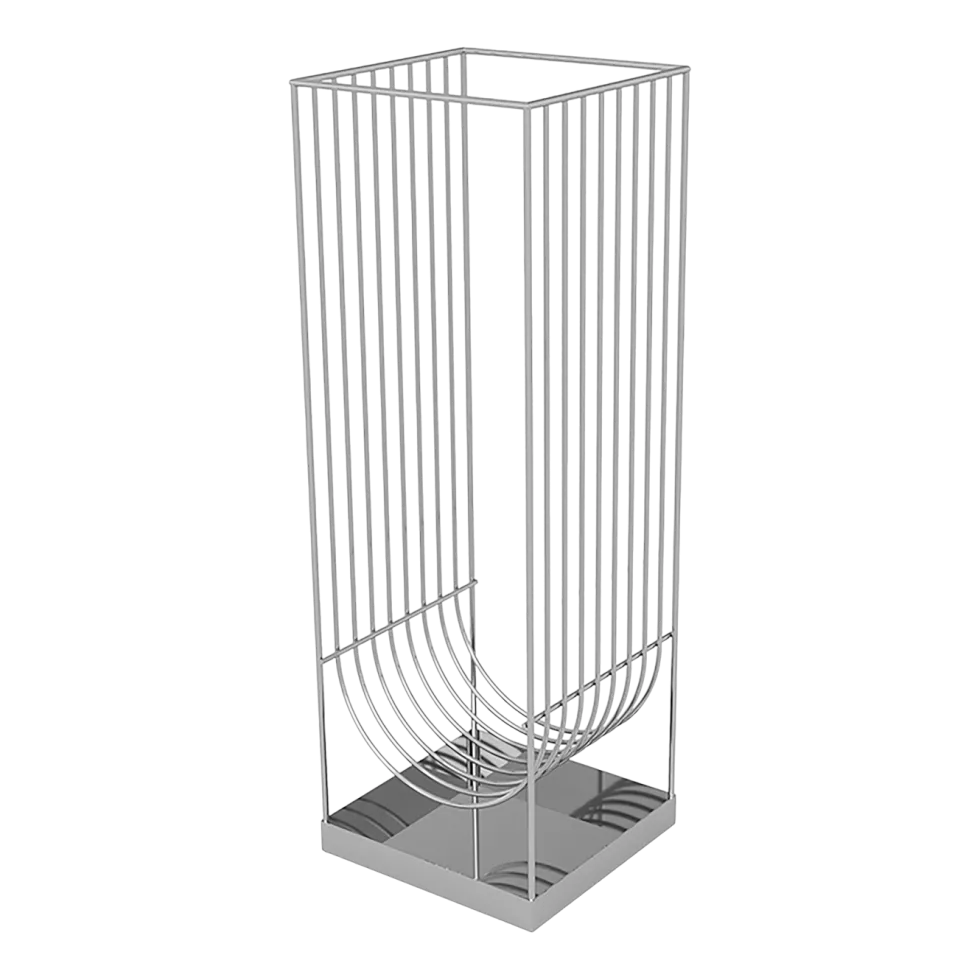 Porte-parapluies en acier inoxydable argenté 56 cm Curva - AYTM