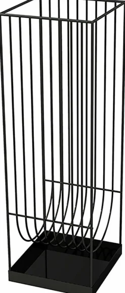 Porte-parapluies en acier inoxydable noir 56 cm Curva - AYTM