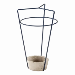 Porte-parapluies en béton et acier bleu marine Ambrogio - Meme Design